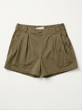 ​By Anthropologie Kelyn High-Rise Pleated Shorts in Olive Green